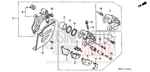 REAR BRAKE CALIPER XRV650J de 1988